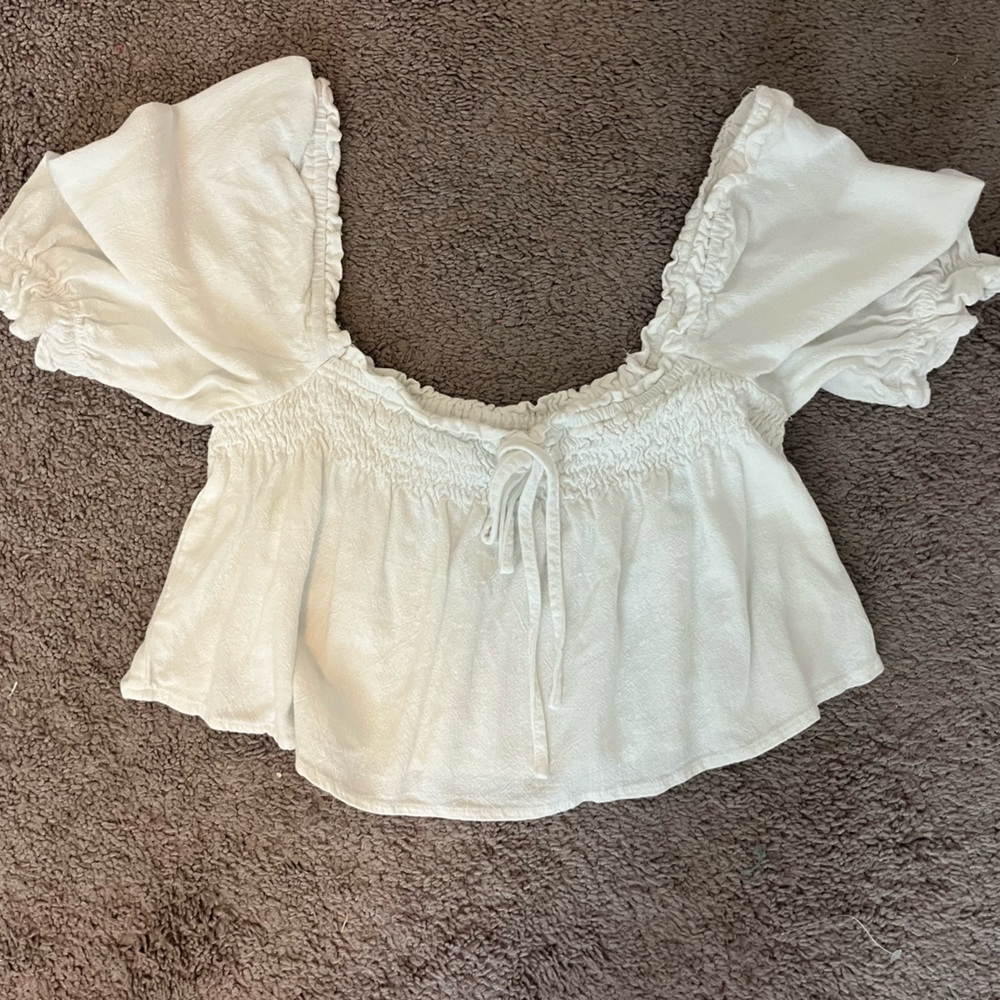 American Threads white crop top